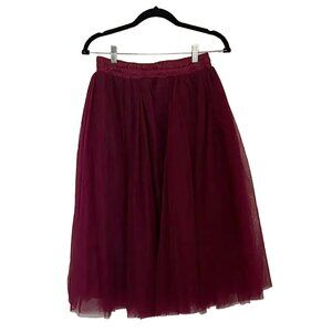 Society+ Elegant Dark Burgundy Tulle Skirt XL